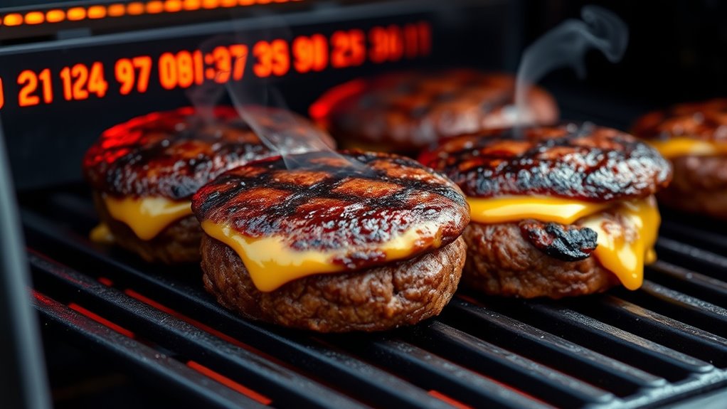 consistent heat ensures perfect burgers