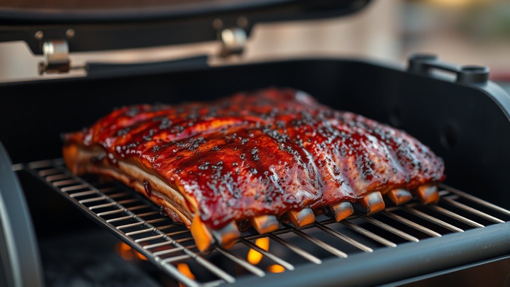 cooking ribs on pellet grill