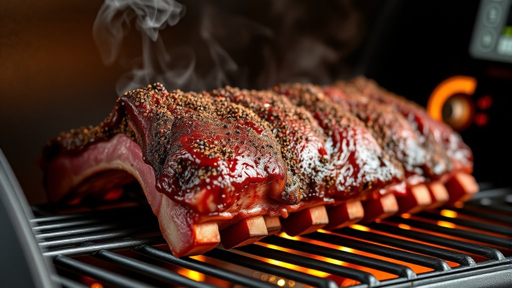 evenly seasoned rested ribs