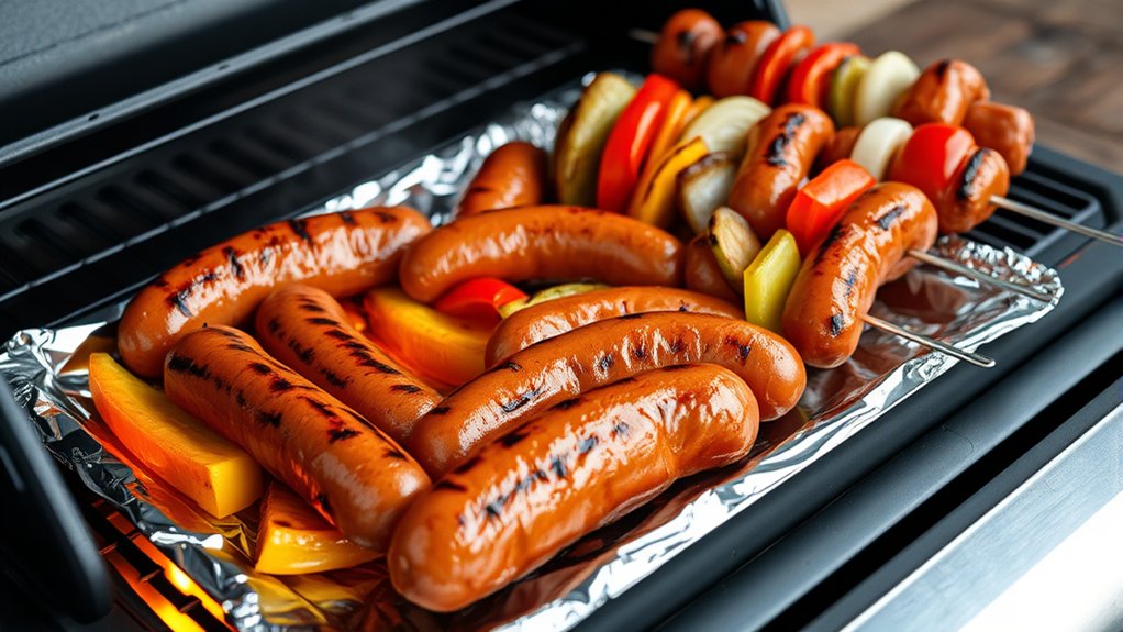 foil and skewers simplify grilling