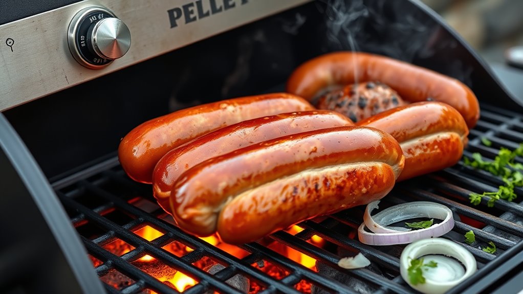 grill brats at optimal temperature