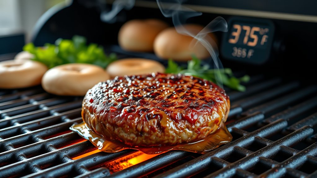 grill burgers at optimal temperature