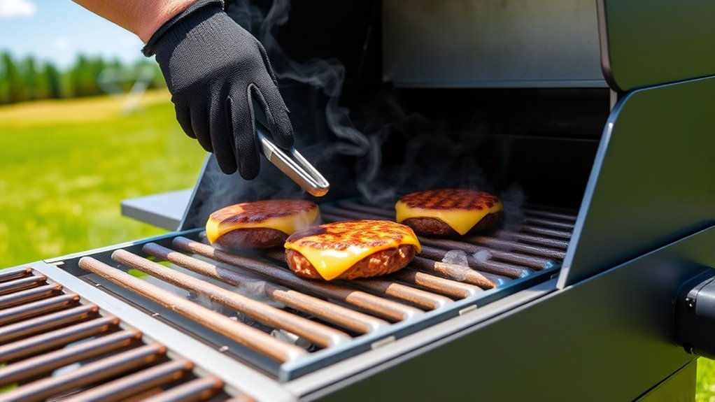 grill burgers on pellet