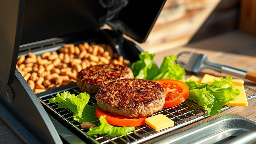 grill burgers with pellets