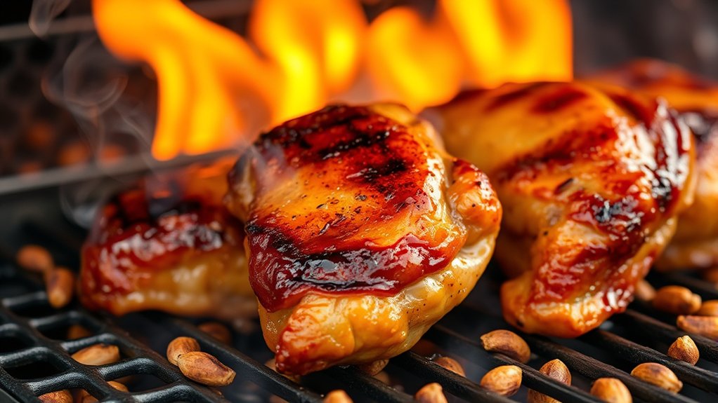 grill chicken thighs evenly