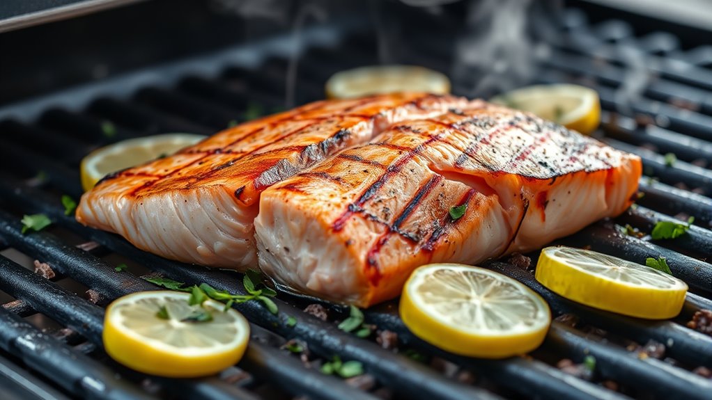 grill salmon in four