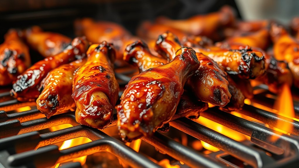 grill wings for specific time