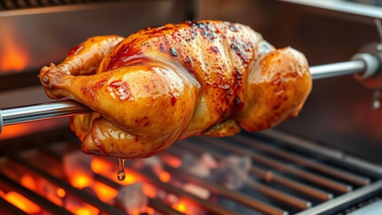 grilling juicy rotisserie chicken