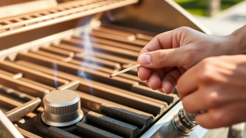 lighting a gas grill manually