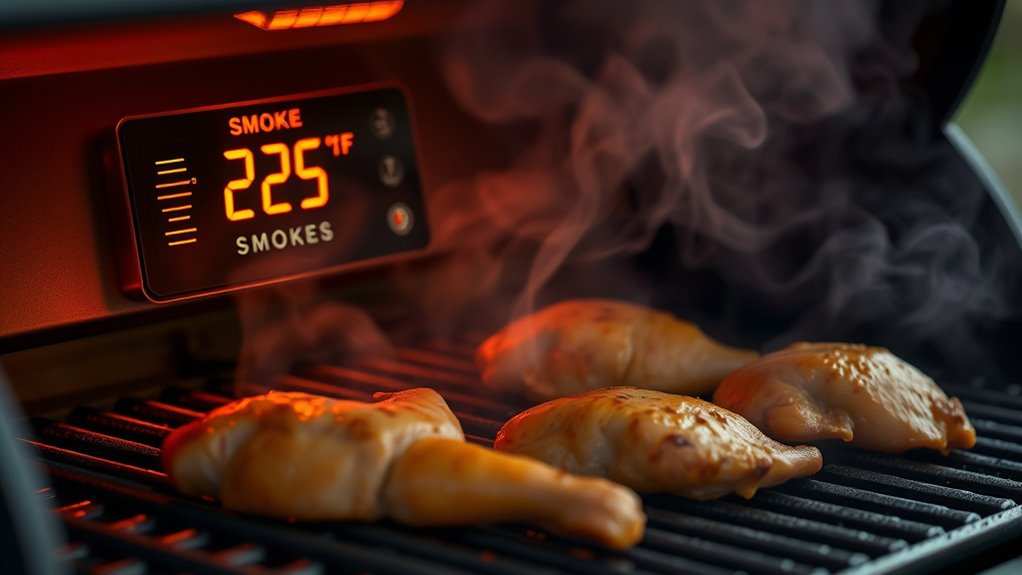 maintain consistent temperature and smoke
