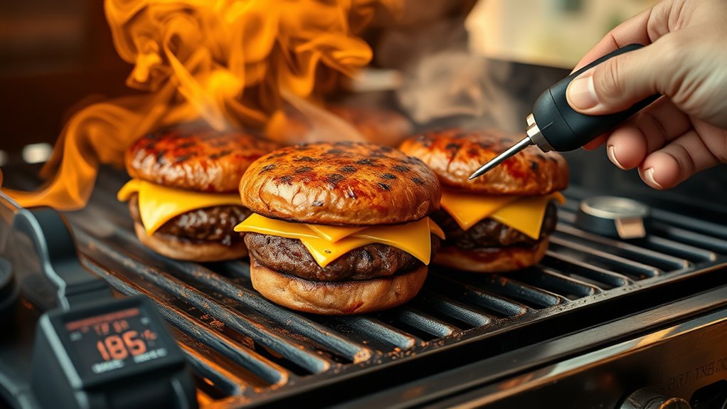 monitor burger temperature consistently