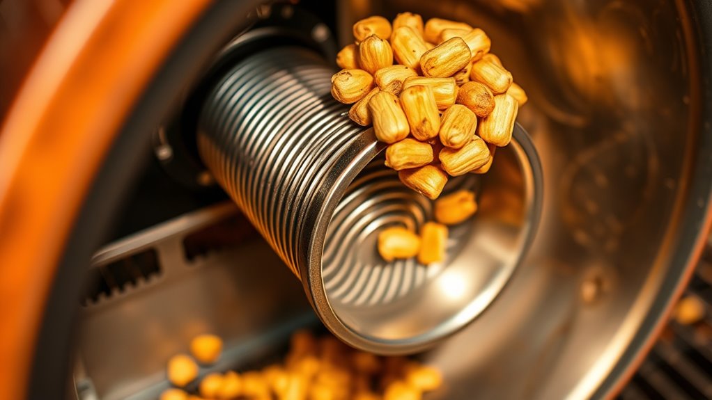 pellet delivery via auger