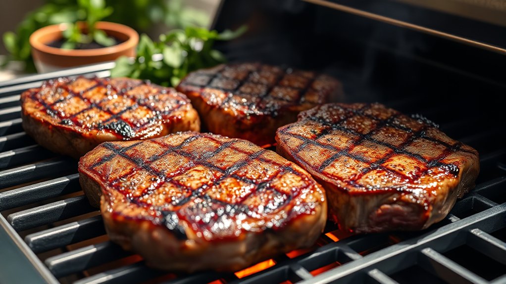 perfectly grilled steaks