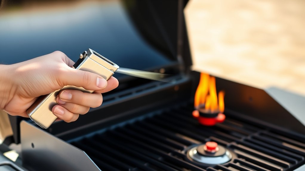 safe gas grill lighting