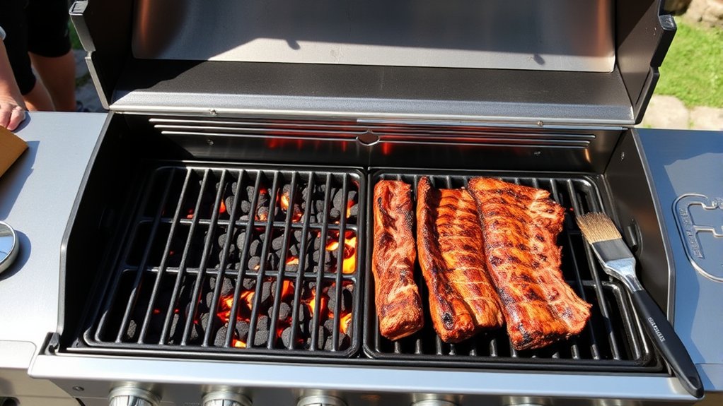 separate zones for grilling