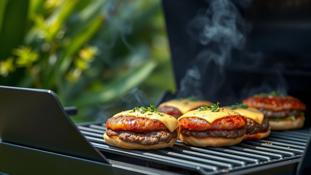 smoke hamburgers on pellet grill