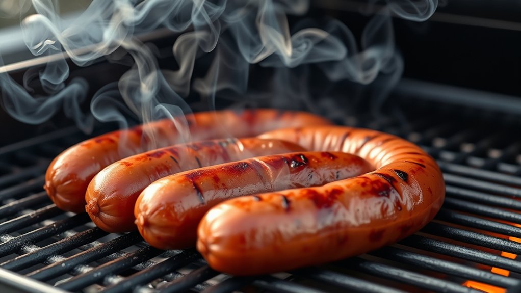 smoke sausage on pellet grill