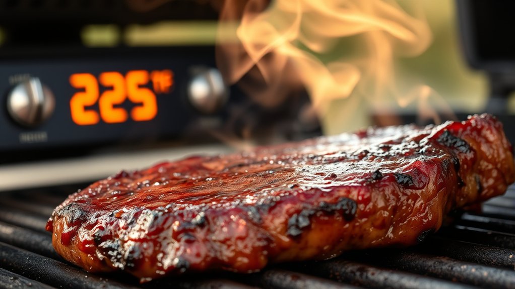 smoke steaks at ideal temperature