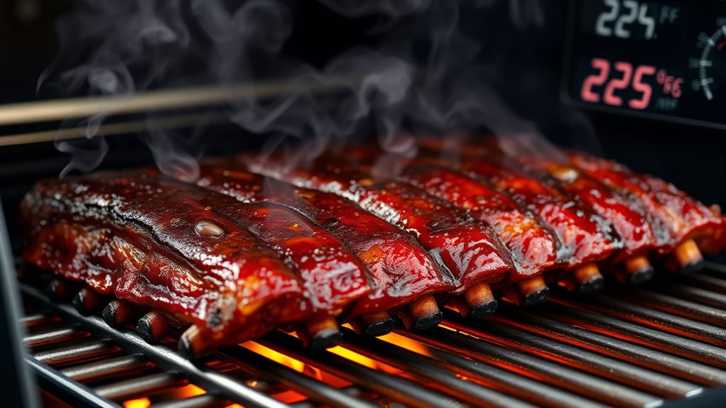 smoking ribs at proper temperature
