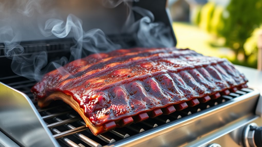 smoking ribs on gas grill