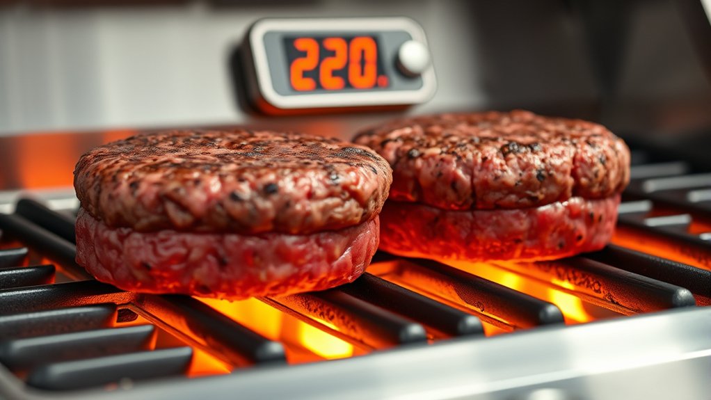 thicker patties require longer cooking